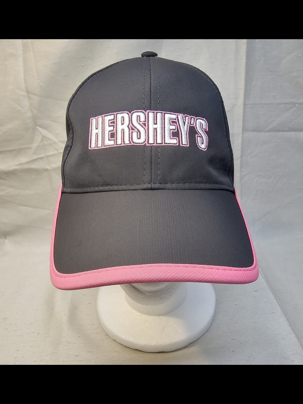HERSHEY'S Logo Baseball Cap - Gray with Pink Trim